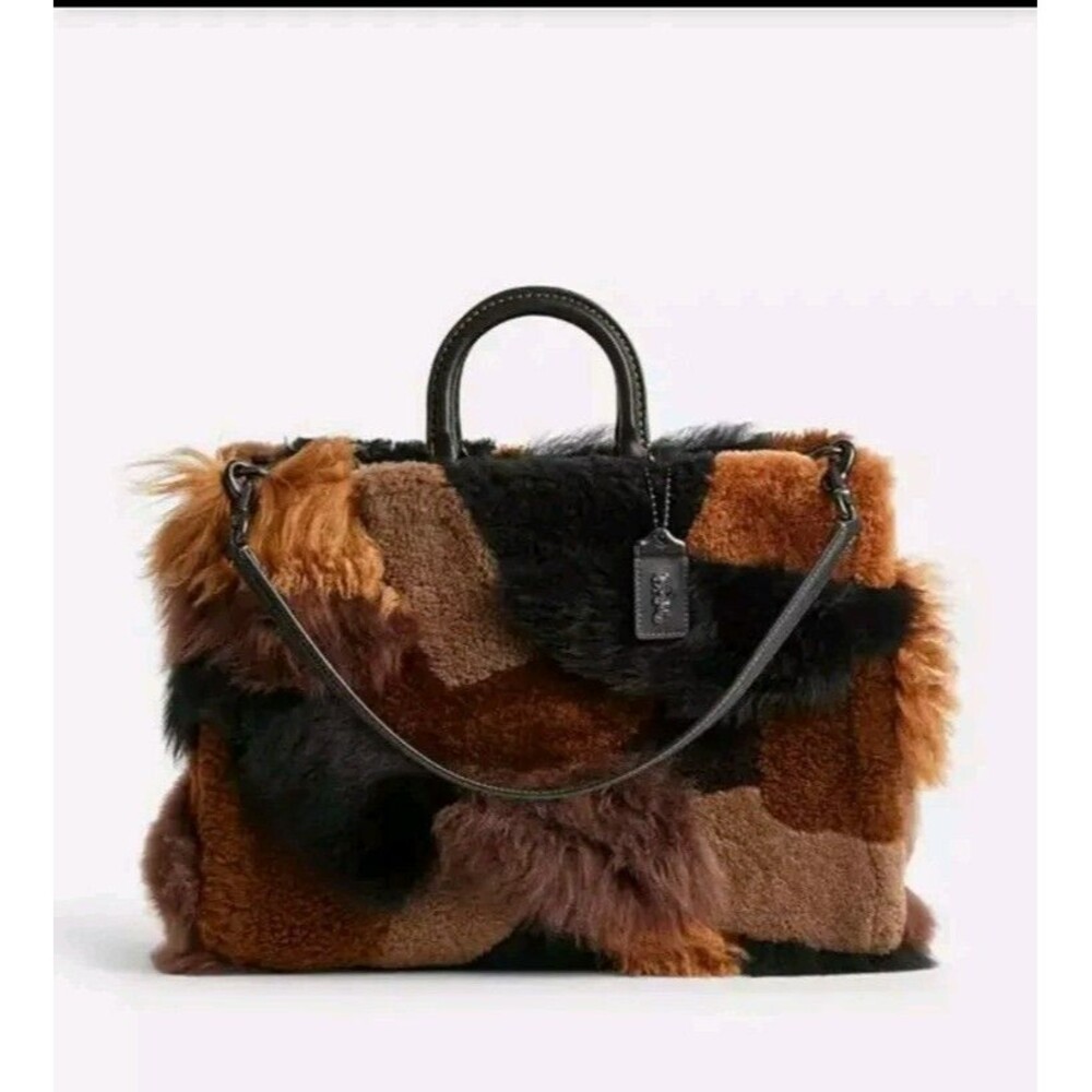 COACH ROGUE 39 SHEARLING  PATCHWORK DARK/MULTI CO225 NWT